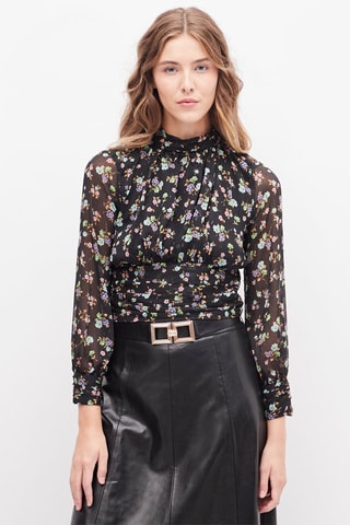 Gedrapeerde Top Zwart en Groen