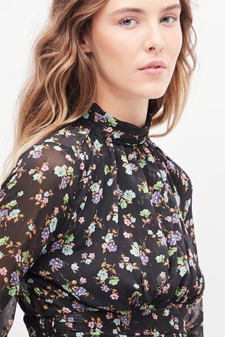 Gedrapeerde Top Zwart en Groen