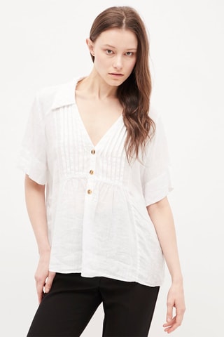 Top van Linnen Wit