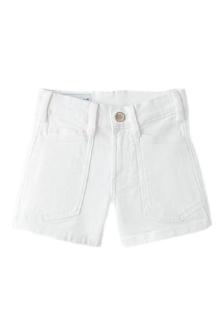 Spijkershort met Hoge Taille - Wit