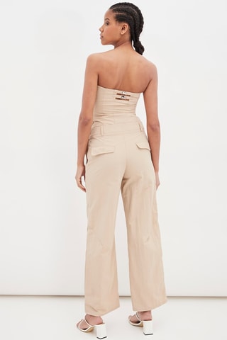 Strapless Jumpsuit Beige