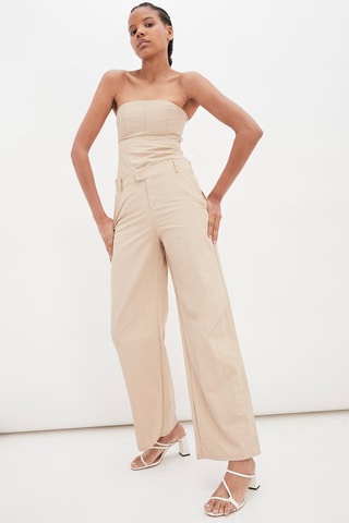 Strapless Jumpsuit Beige