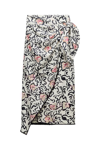 Linnen Wikkelrok - Ecru en Zwart