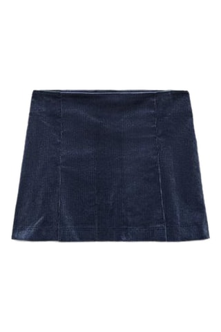 Velours Minirok - Marineblauw