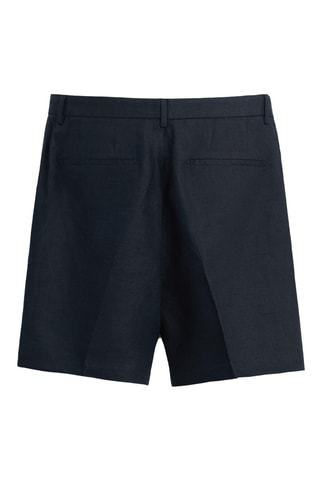 Linnen Bermuda - Marineblauw