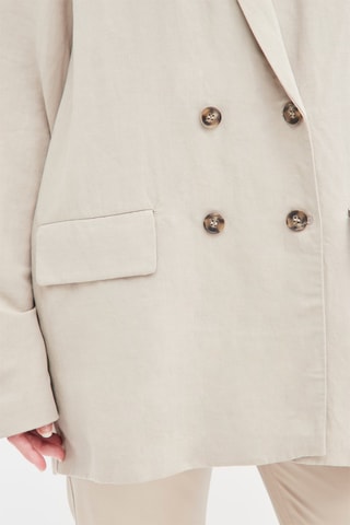 Linnen Jasje met Klassieke Kraag Grijs