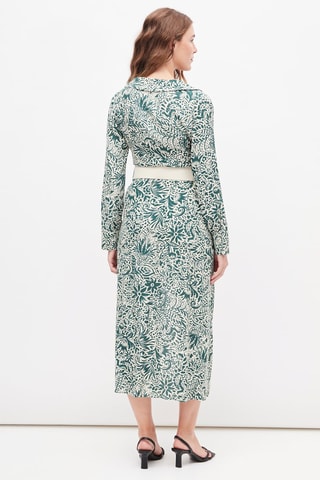 Midi-jurk Groen en Wit