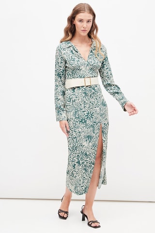 Midi-jurk Groen en Wit