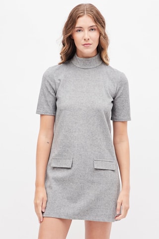 Trapezium Jurk Gemêleerd Lichtgrijs