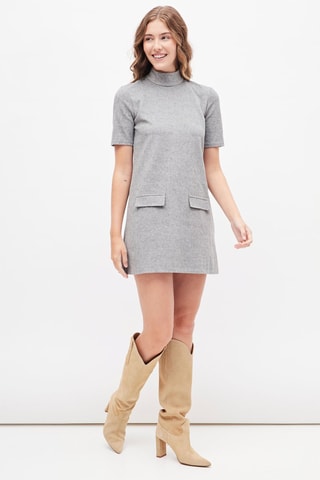 Trapezium Jurk Gemêleerd Lichtgrijs