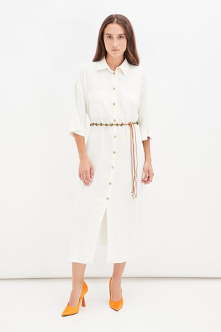 Linnen Blouse-jurk Wit