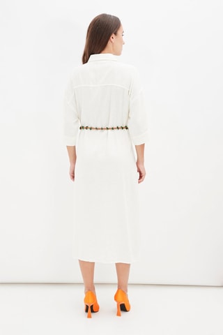 Linnen Blouse-jurk Wit