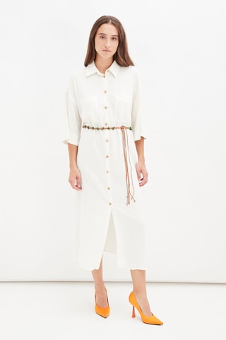 Linnen Blouse-jurk Wit