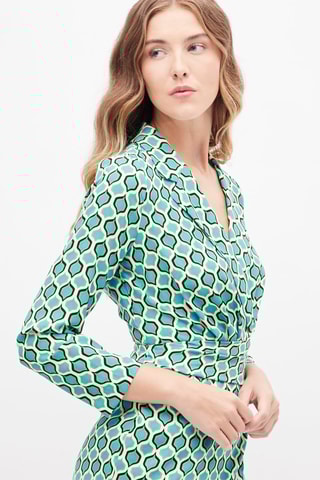 Rechte Jurk Turquoise