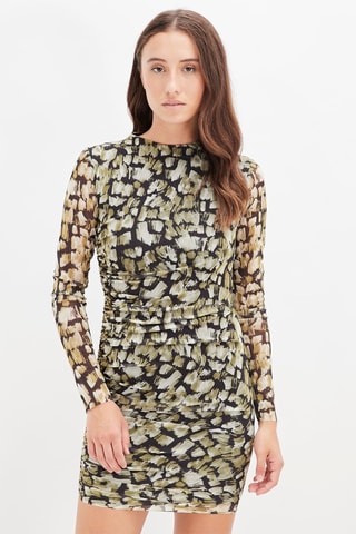 Nauwaansluitende Jurk Zwart en Groen