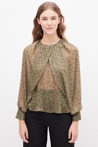 Blouse Trompe-l’œil Groen en Zwart