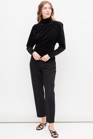 Velours Blouse Zwart