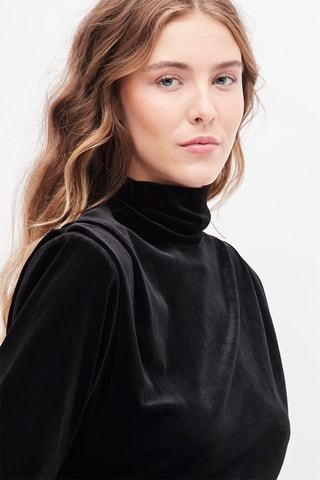 Velours Blouse Zwart