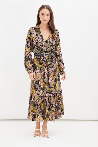 Midi-jurk Zwart en Roze