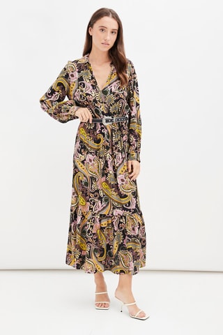 Midi-jurk Zwart en Roze