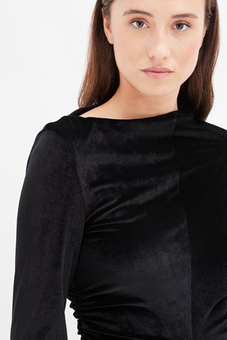 Lange Velours Jurk Zwart