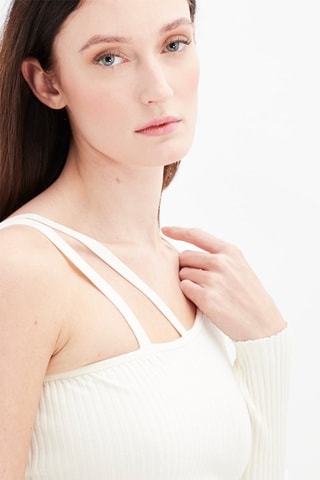 Asymmetrische Top Ecru