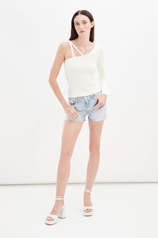 Asymmetrische Top Ecru