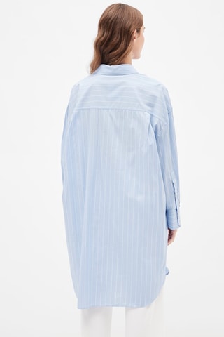 Lange blouse met streepmotief Hemelsblauw