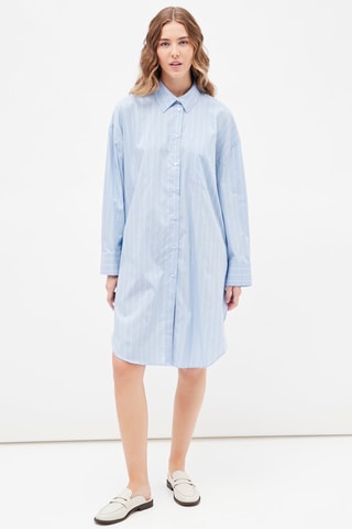 Lange blouse met streepmotief Hemelsblauw