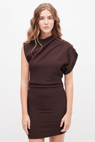 Nauwaansluitende Jurk Donkerbruin