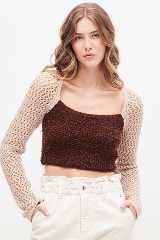 Crop top Beige en Bruin
