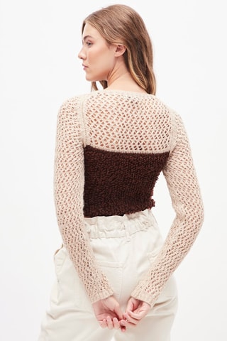 Crop top Beige en Bruin