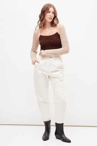 Crop top Beige en Bruin