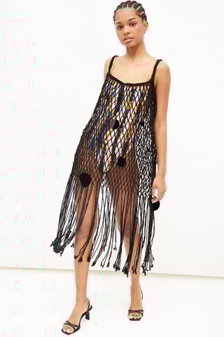 Jurk van Macramé Zwart