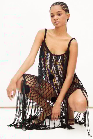 Jurk van Macramé Zwart