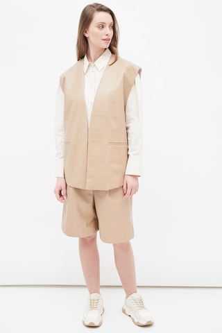 Mouwloos Jasje Beige