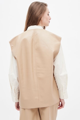 Mouwloos Jasje Beige