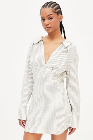 Rechte Jurk Grijs en Wit