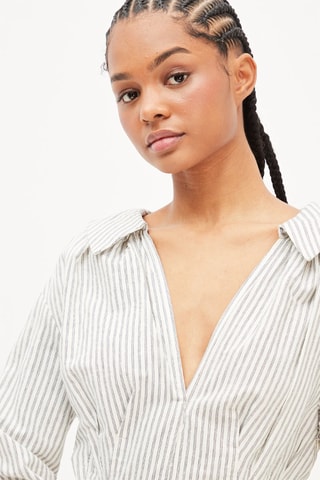 Rechte Jurk Grijs en Wit