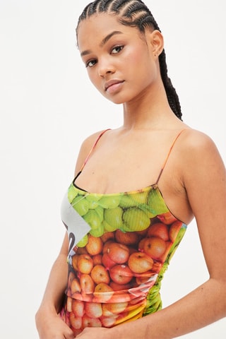 Midi-jurk Groen en Oranje