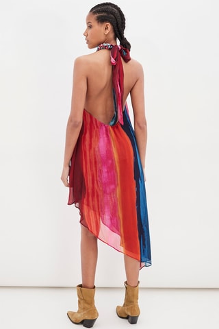 Asymmetrische Jurk Rood en Blauw