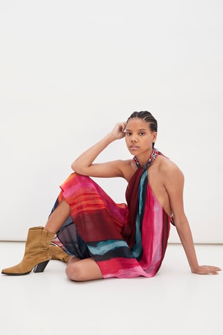 Asymmetrische Jurk Rood en Blauw