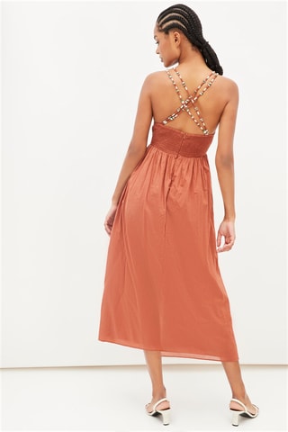 Midi-jurk Terracotta