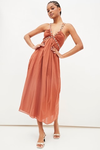 Midi-jurk Terracotta