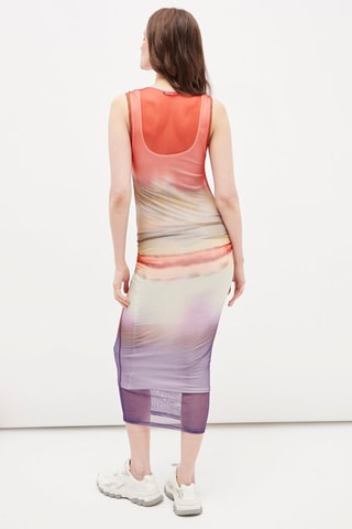Nauwaansluitende Jurk Paars en Oranje
