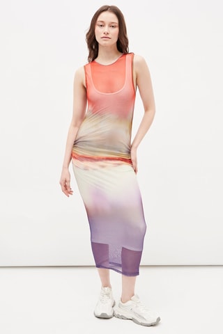 Nauwaansluitende Jurk Paars en Oranje