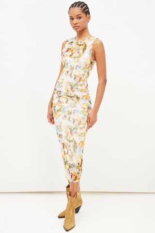 Midi-jurk Geel en Groen