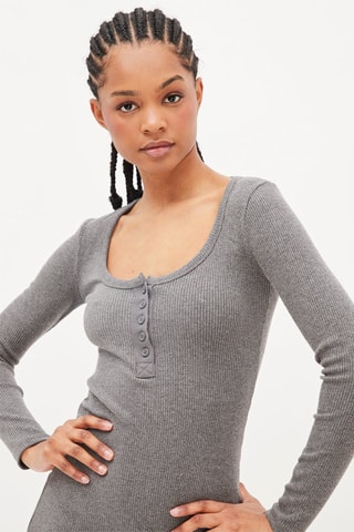 Nauwaansluitende Jurk Grijs