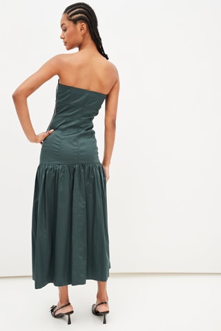 Strapless Jurk Donkergroen