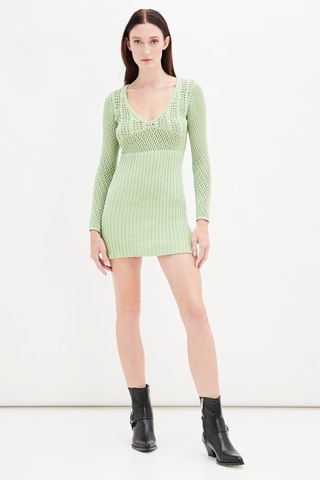 Nauwaansluitende Jurk Lichtgroen